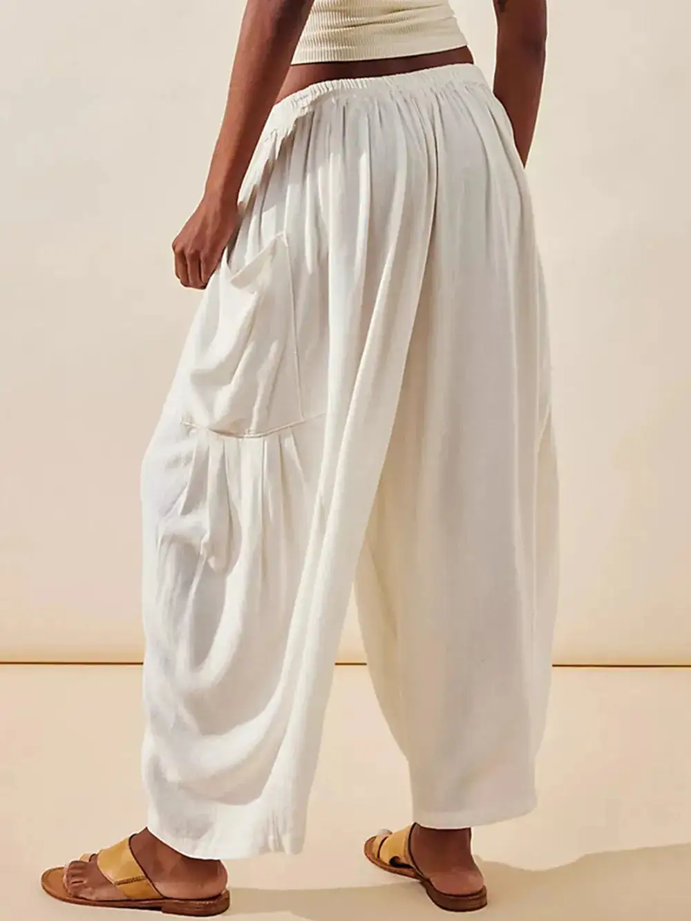 Polished Wide Leg Pocket Detail Pants
