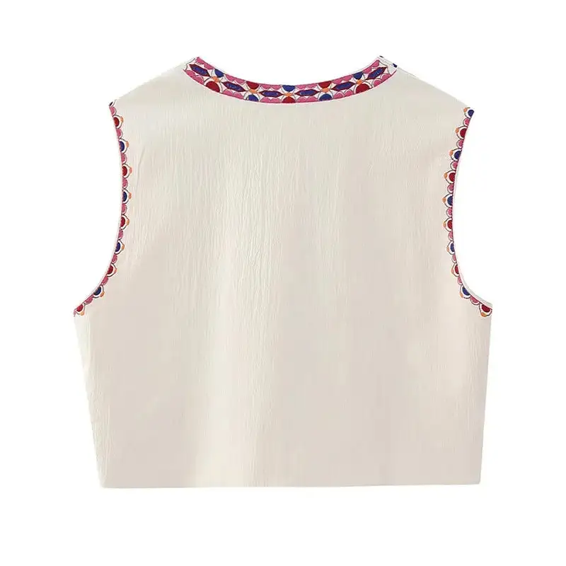 Embroidered Sleeveless Vest
