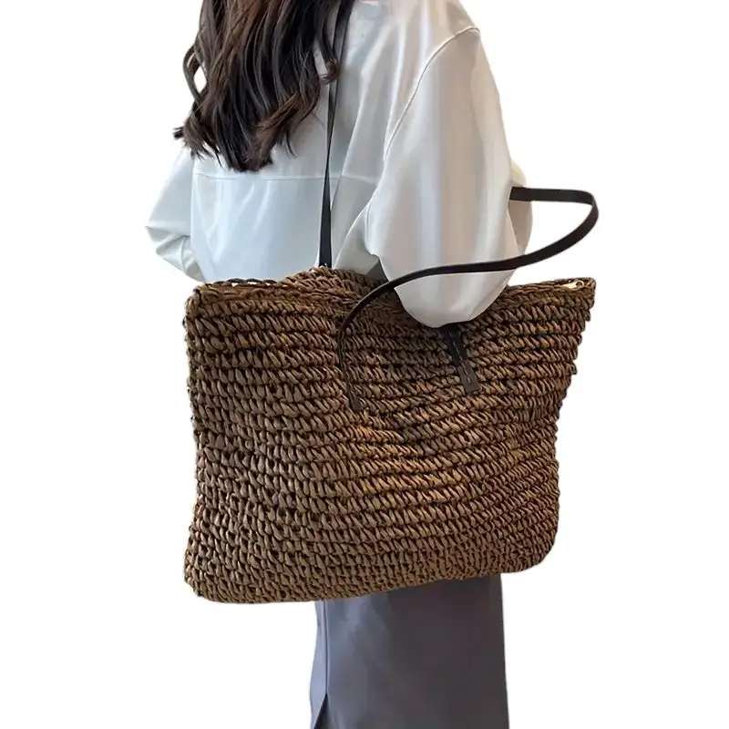 Woven Snap Front Tote Bag
