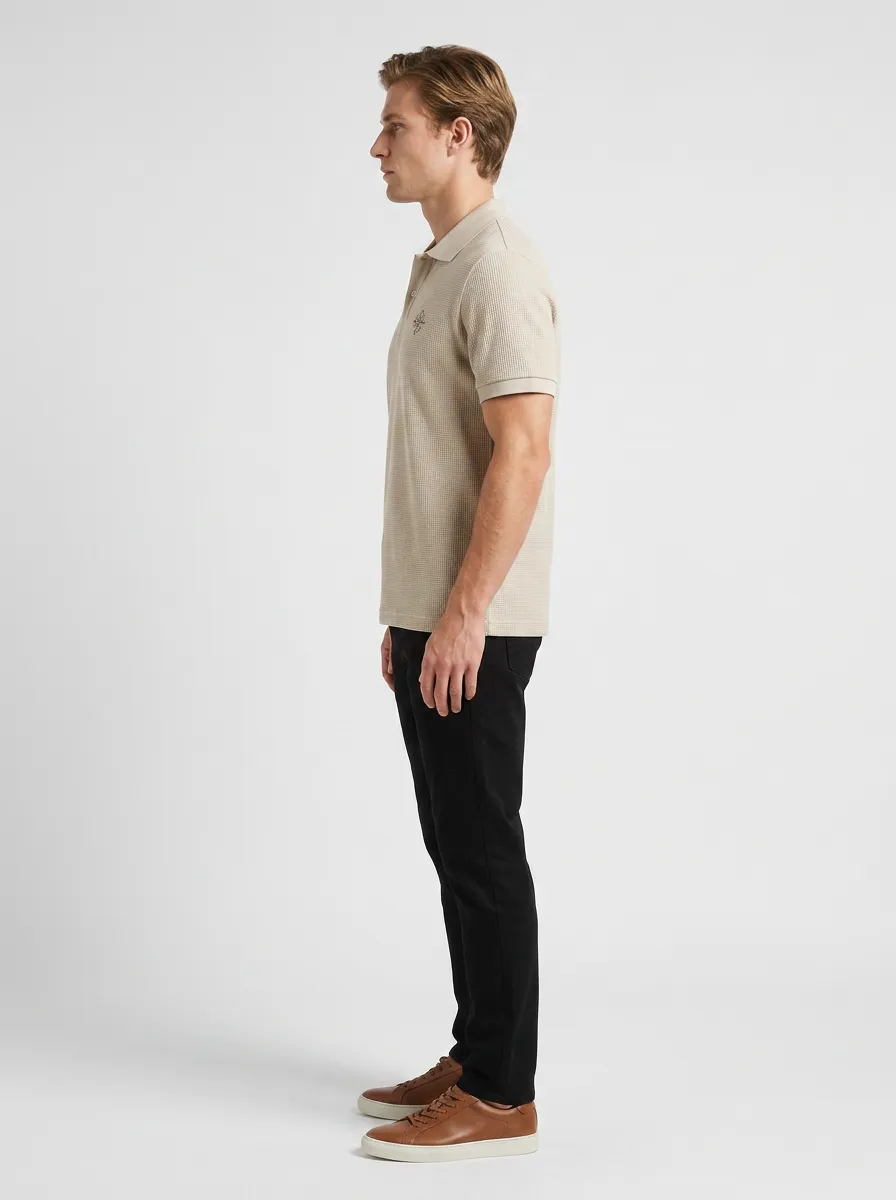 Compass-Detail -Detail Nautical-Inspired Outdoor-Inspired Men's Polo Shirt