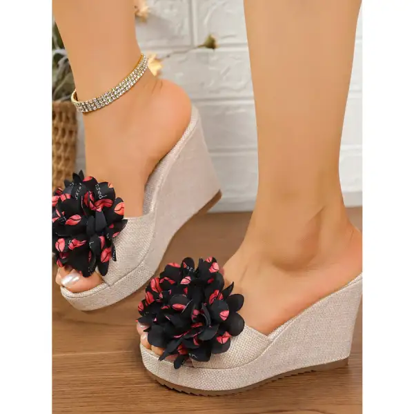 Embellished Platform Wedge Sandals