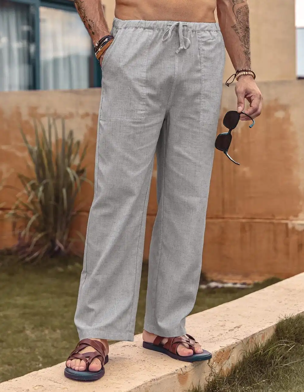 Linen Waist Yoga Pants