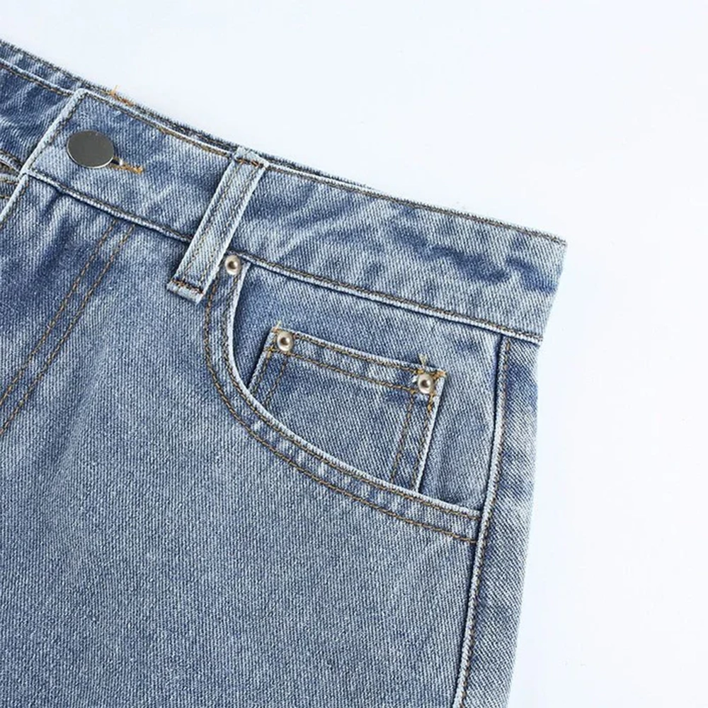 Denim Casual High Waist Mini Skirt