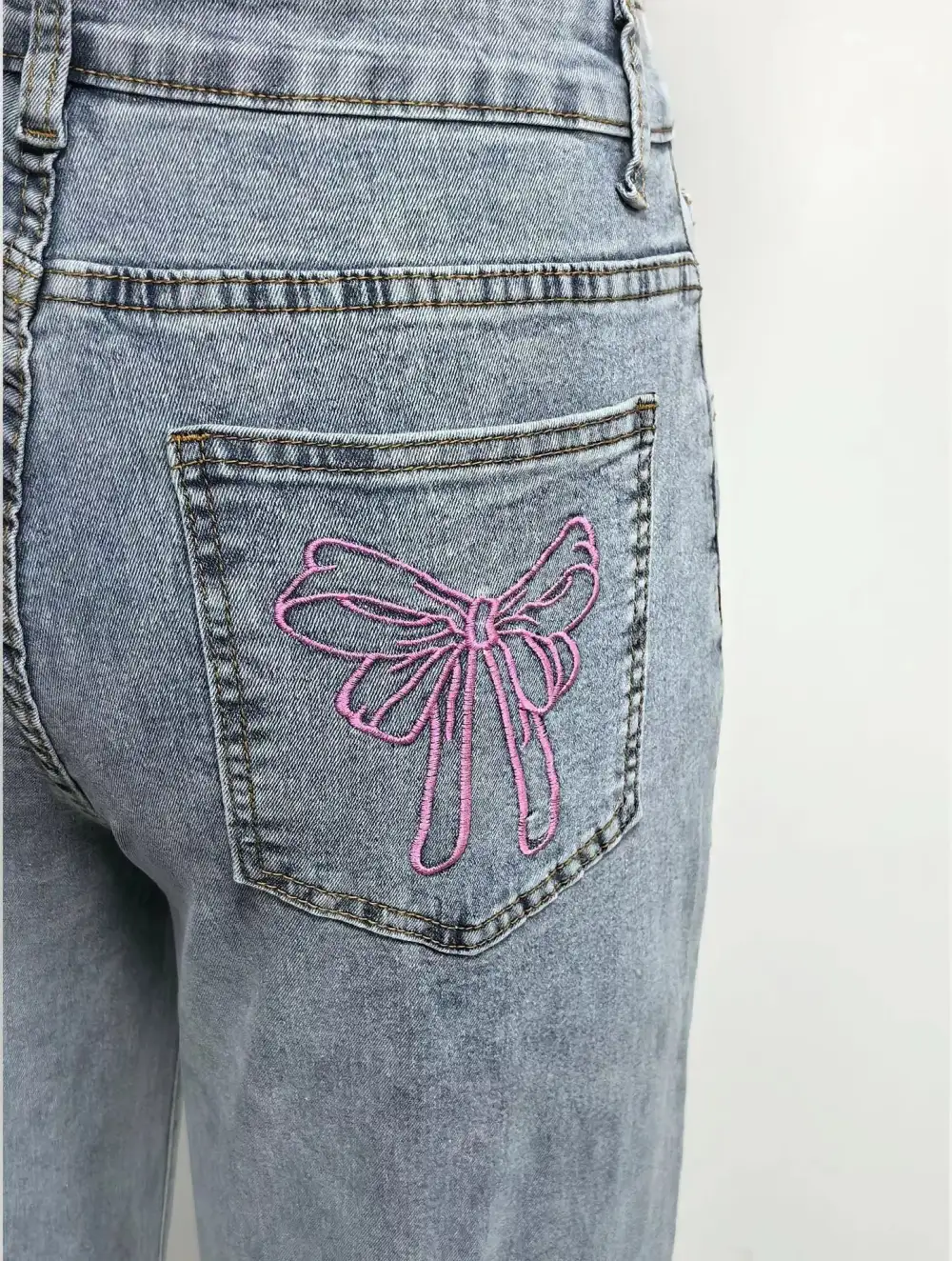 Contoured High Waist Wide Leg Denim Jeans