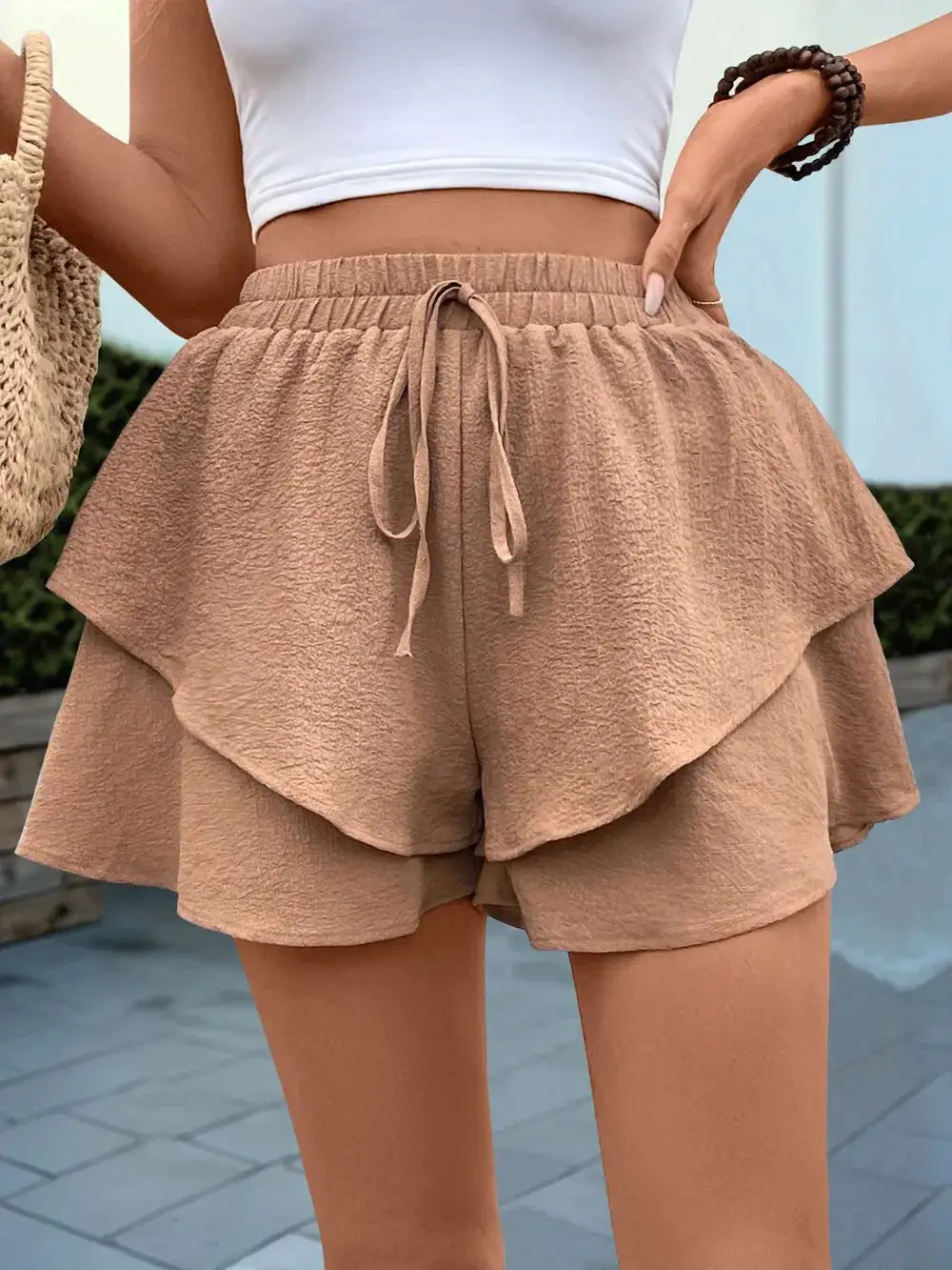 Tied Layered Shorts
