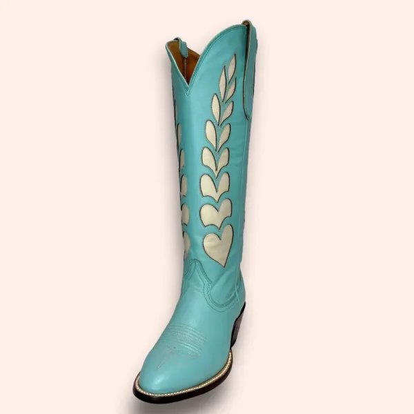 Faux-Leather Round-Toe Chunky-Heel Platform Knee-High Boots