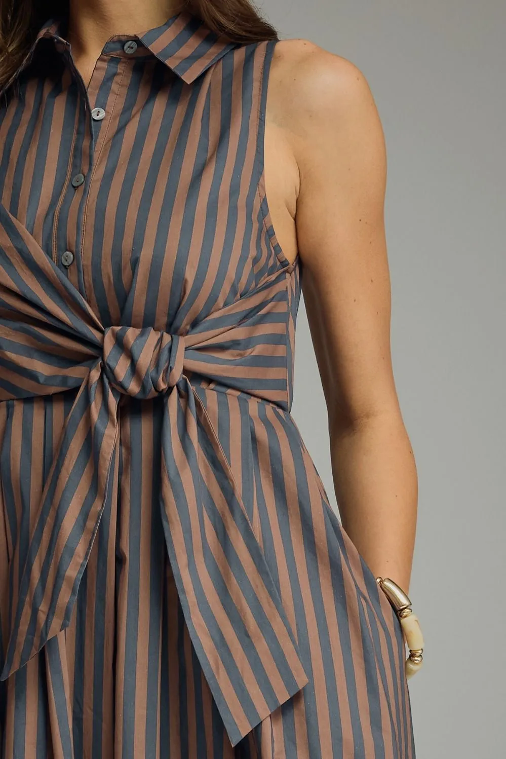 Stripe Tie Accent Dress