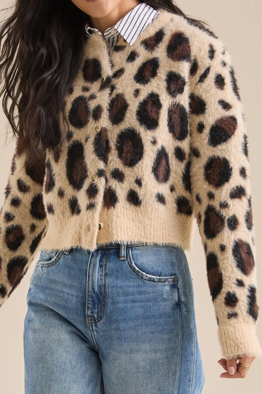 Button Front Eyelash Cardigan