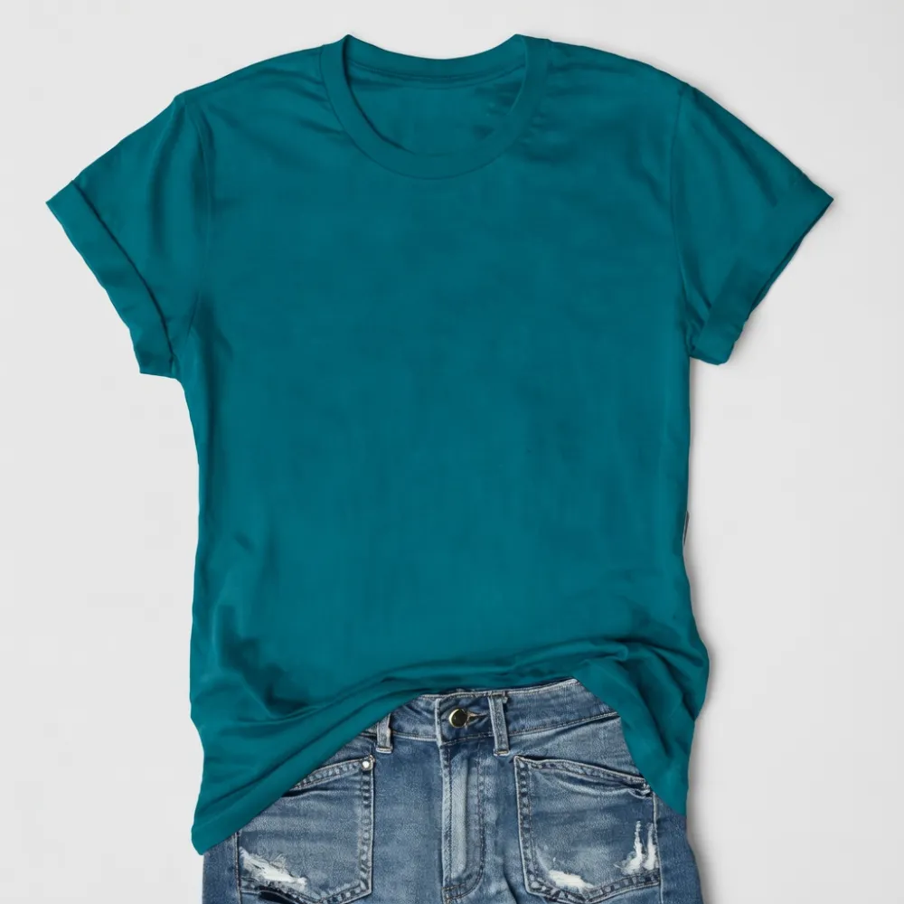 🔥 Women's Solid Color Crew Neck T-Shirt | Casual Loose Fit Basic Tee