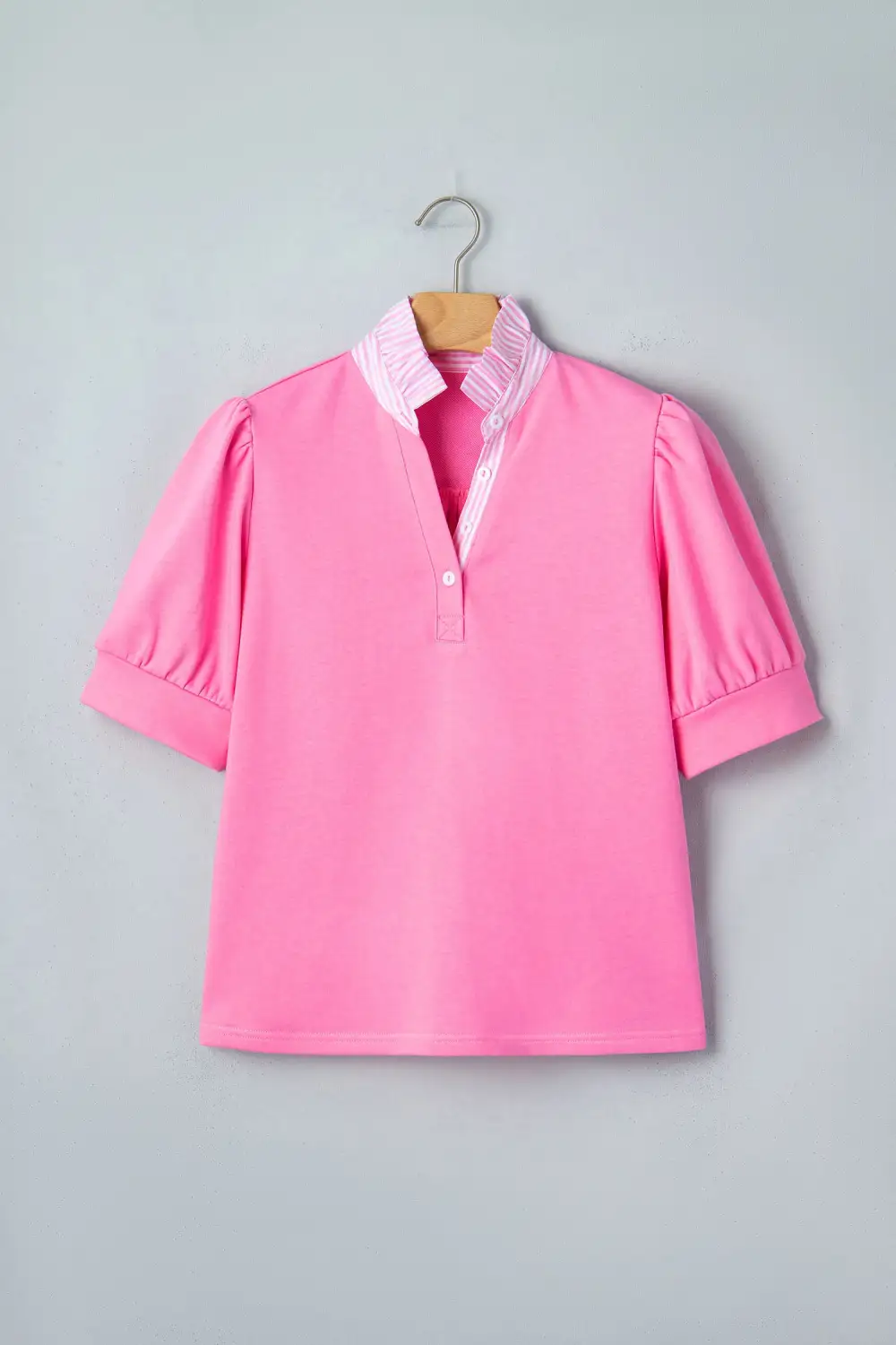 Striped Frilled Collared Blouse