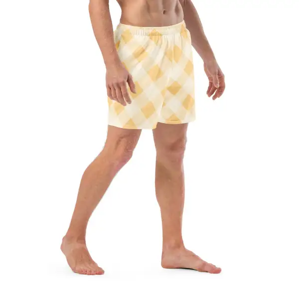 Quick Dry Gingham Swim Trunks