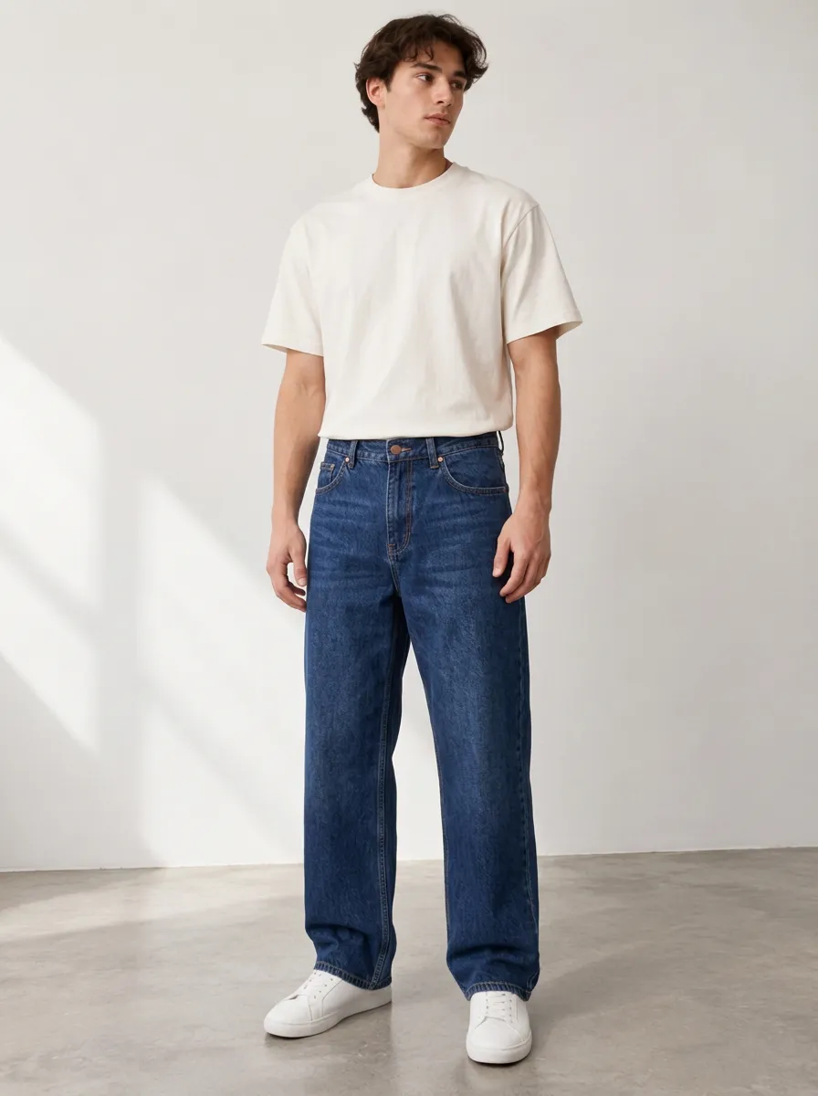 Men's Workwear Inspired Relaxed Fit Jeans