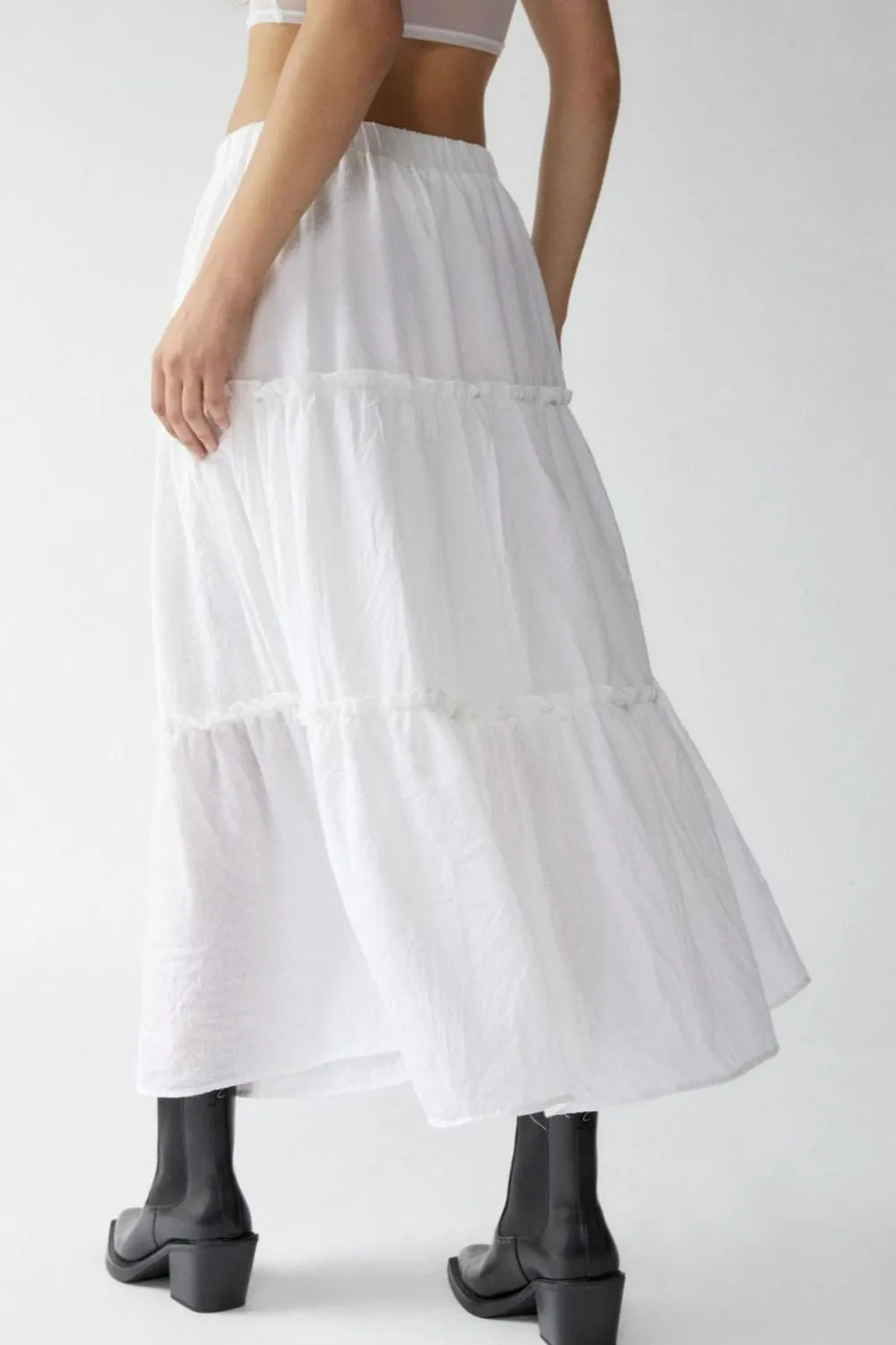Cotton Blend Frill Skirt