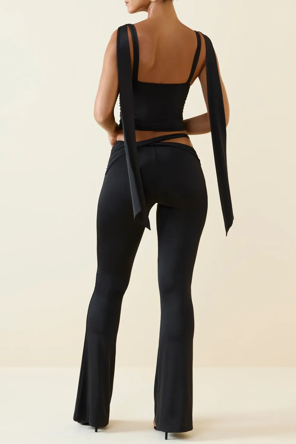 Versatile Retro Playful Asymmetrical Waistband Trousers
