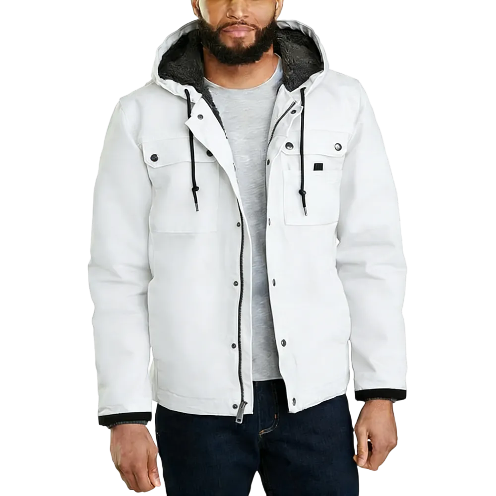 Men's Relaxed Fit Washed Duck Sherpa-Lined Utility Jacket