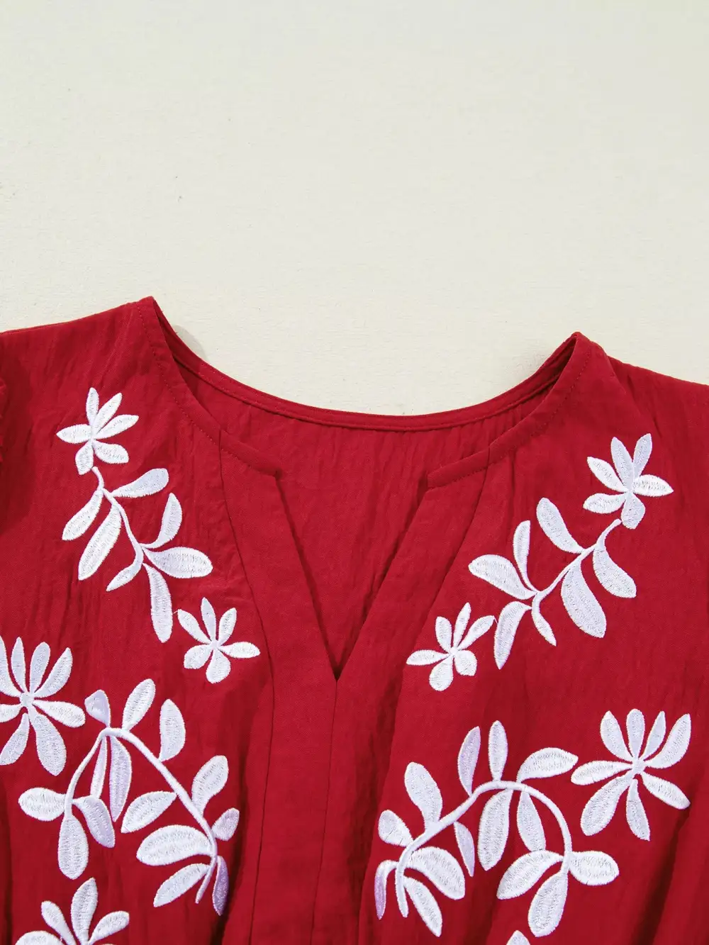 Embroidered Tiered Long Sleeve Maxi Dress
