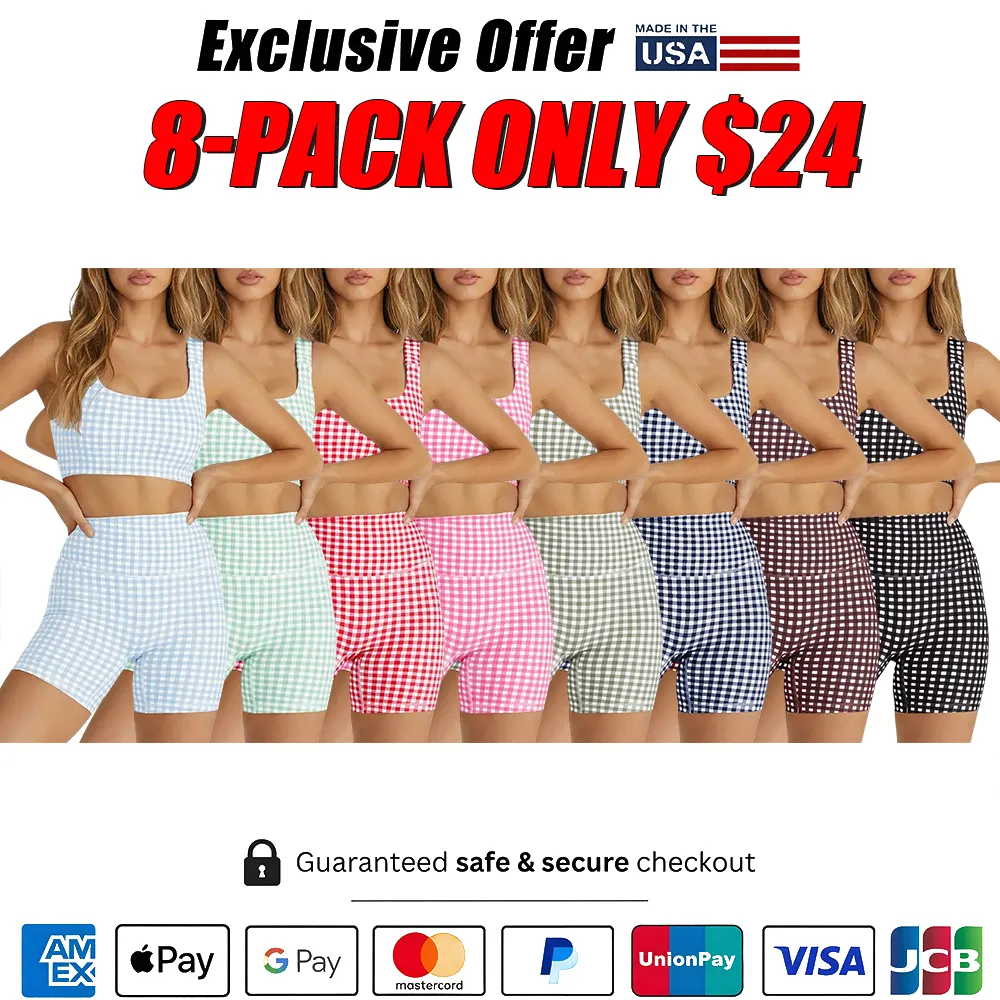 Women's Plaid Two-Piece Athleisure Set