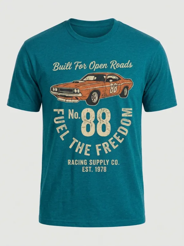 Men's Vintage Muscle Car 88 Racing Printed T-shirt