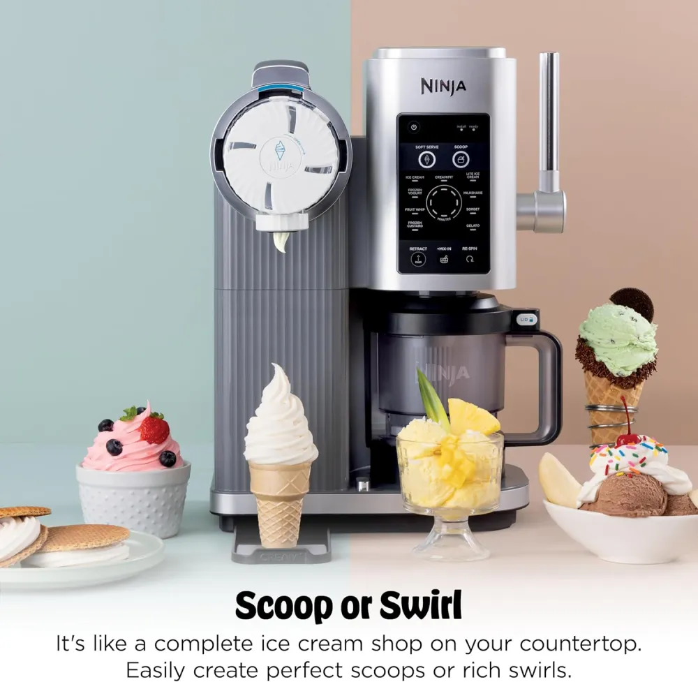 Ninja CREAMi Scoop & Swirl Ice Cream and Soft Serve Maker
