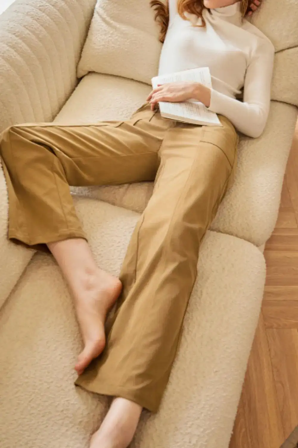Layered High Waist Straight Leg Pants