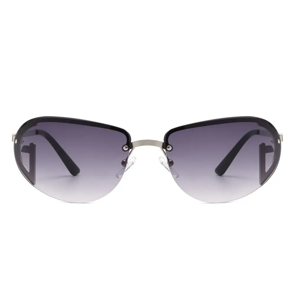 Knit Oval Round Frame Sunglasses