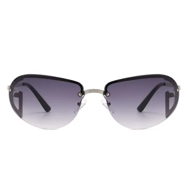 Knit Oval Round Frame Sunglasses