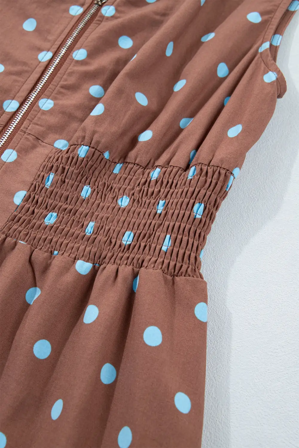 Polka Dot Printed V Neck Dress Casual