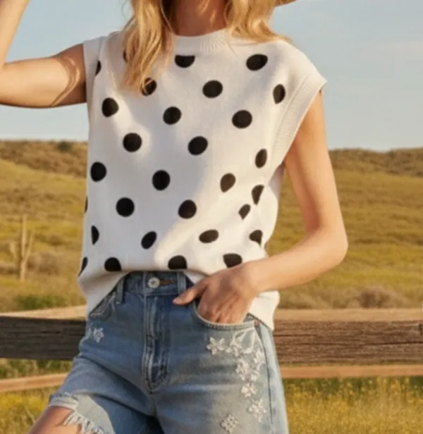 Polka Dot Dots Knit Sweater