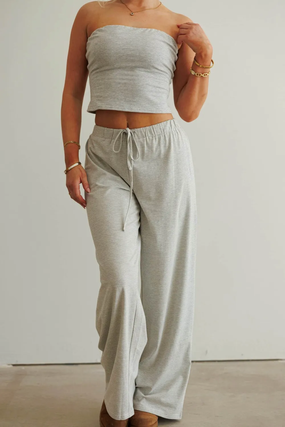 Low-Rise Lounge Striped Pants