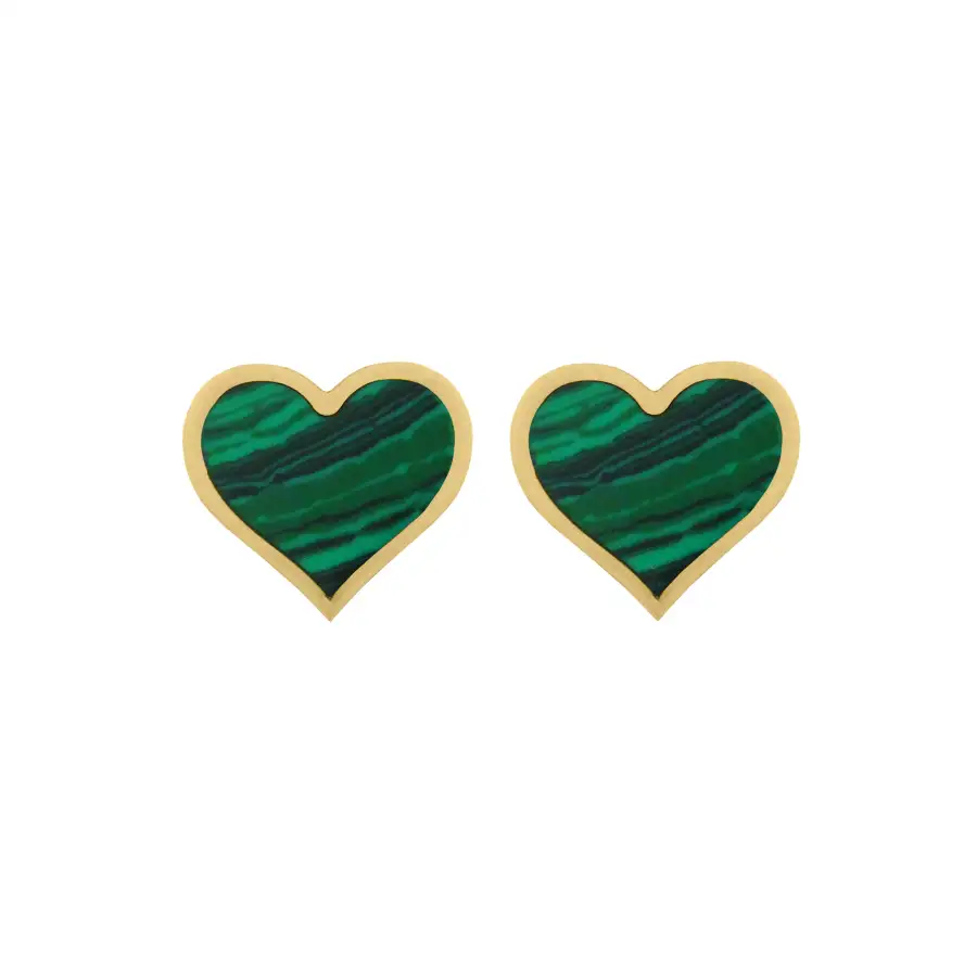 Classic Heart Stone Detail Stud Earrings