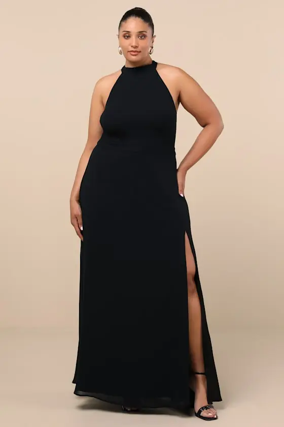 Confidently Charismatic Emerald Backless Halter Maxi Dress