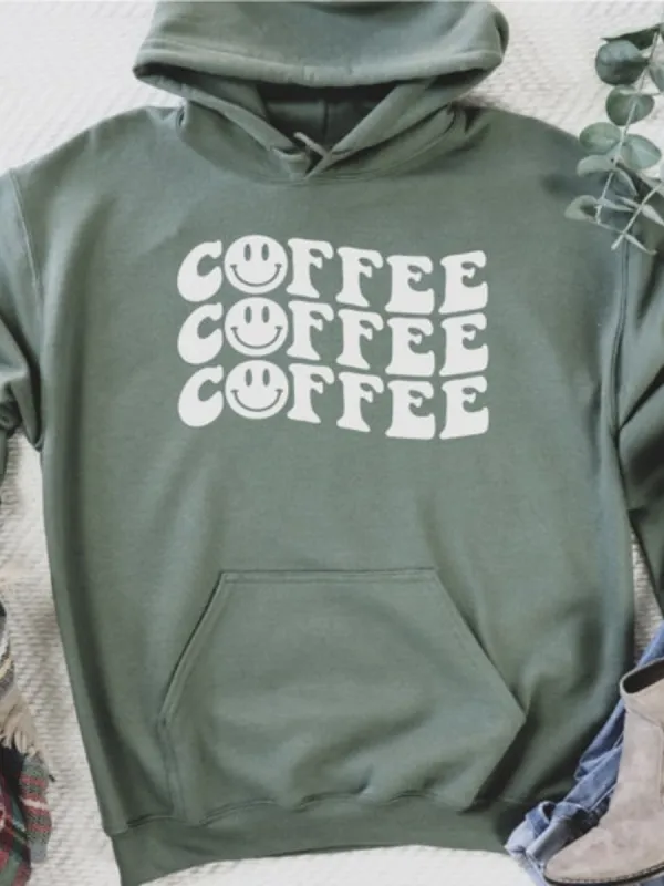 Coffee Letter Graphic Hoodie