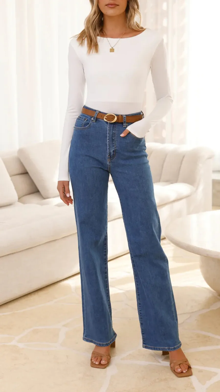 Stretchy Denim Material Jeans