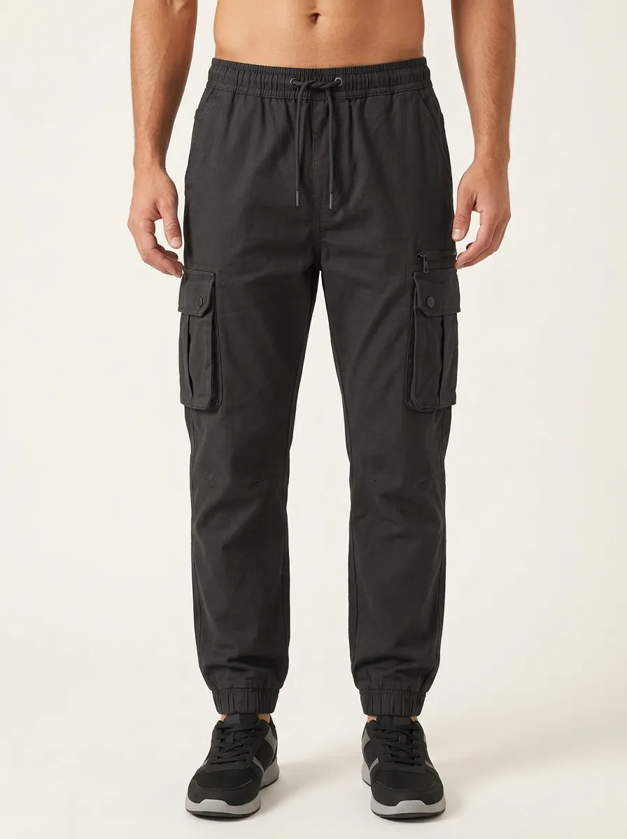 Outdoor Multi-Pocket Drawstring Men's Cargo Pants