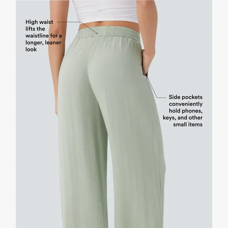 🔥Last Day: 14-Pack Only $35 🔥Women'S High-Waisted Linen Trousers