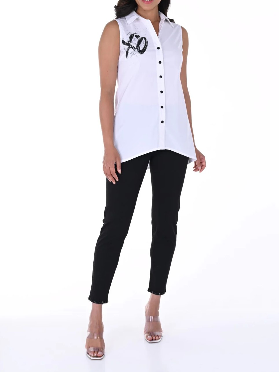 Black Denim Jeans with Heart Detail