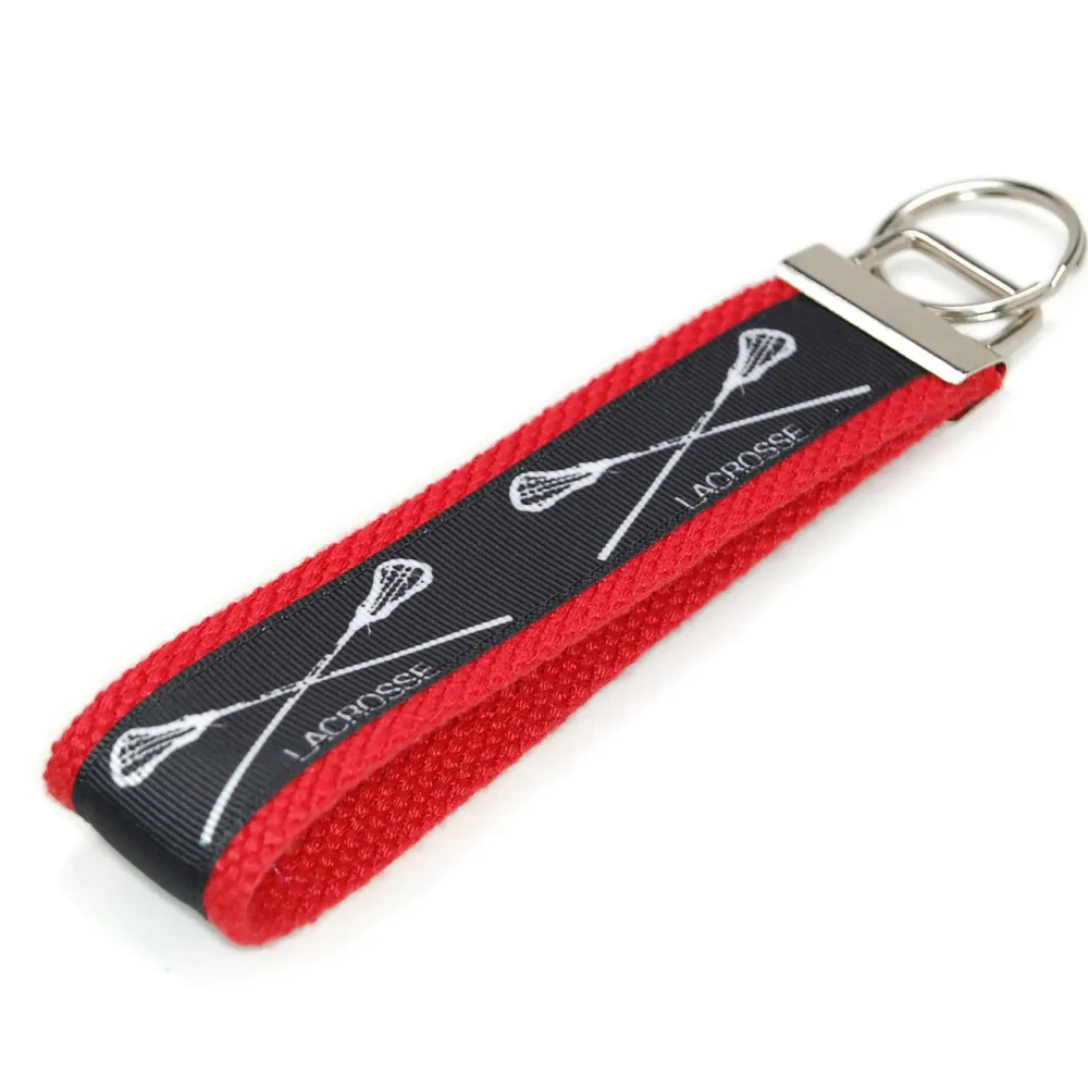 Lacrosse Sticks Rustic Keychain