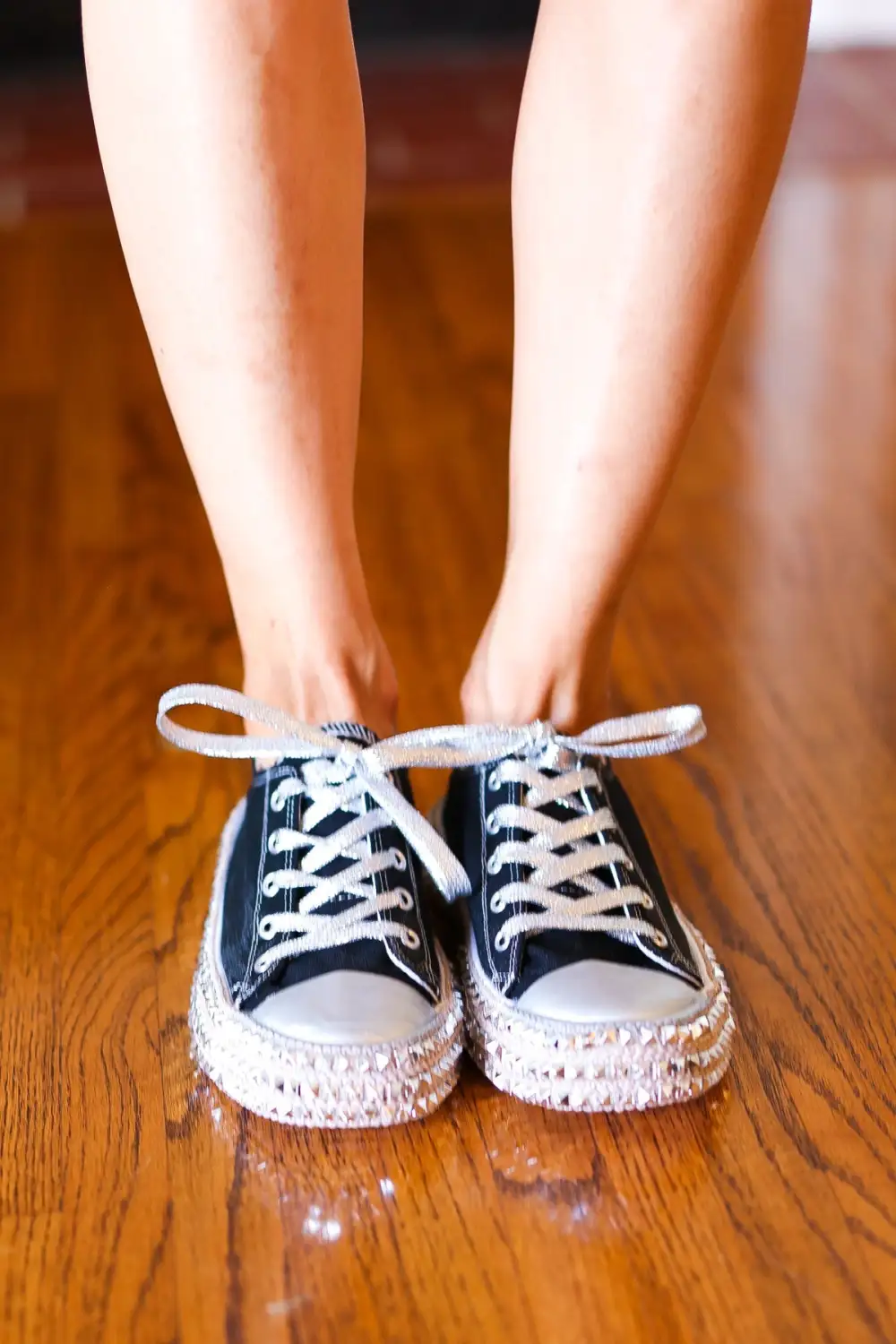 Get Their Attention Studded Canvas Sneakers