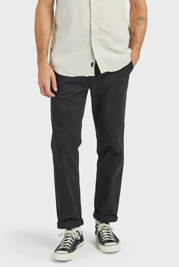 Black Slim Fit Linen Blend Trousers