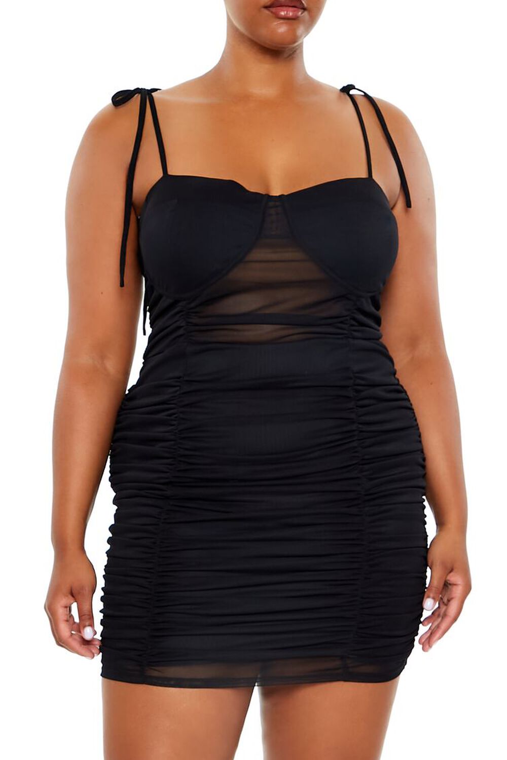 Plus Size Tie-Strap Mini Dress