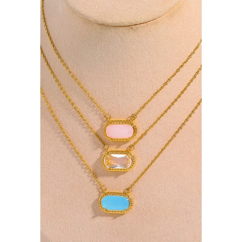 14K Gold Pleated Pendant Necklace