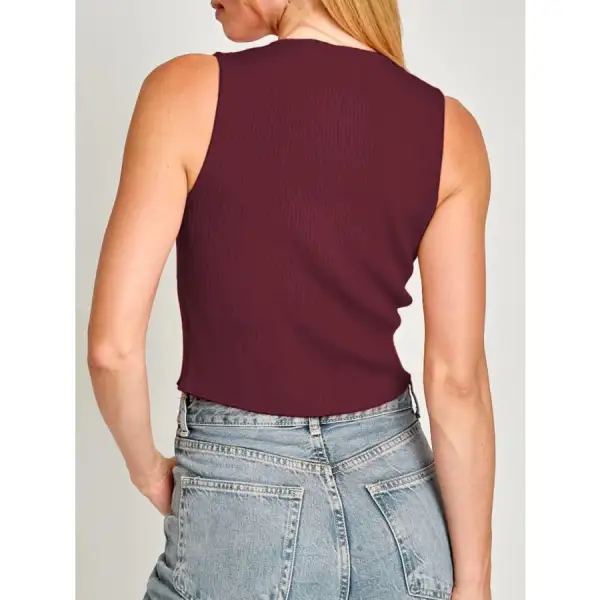 Bow Round Neck Cropped Tank