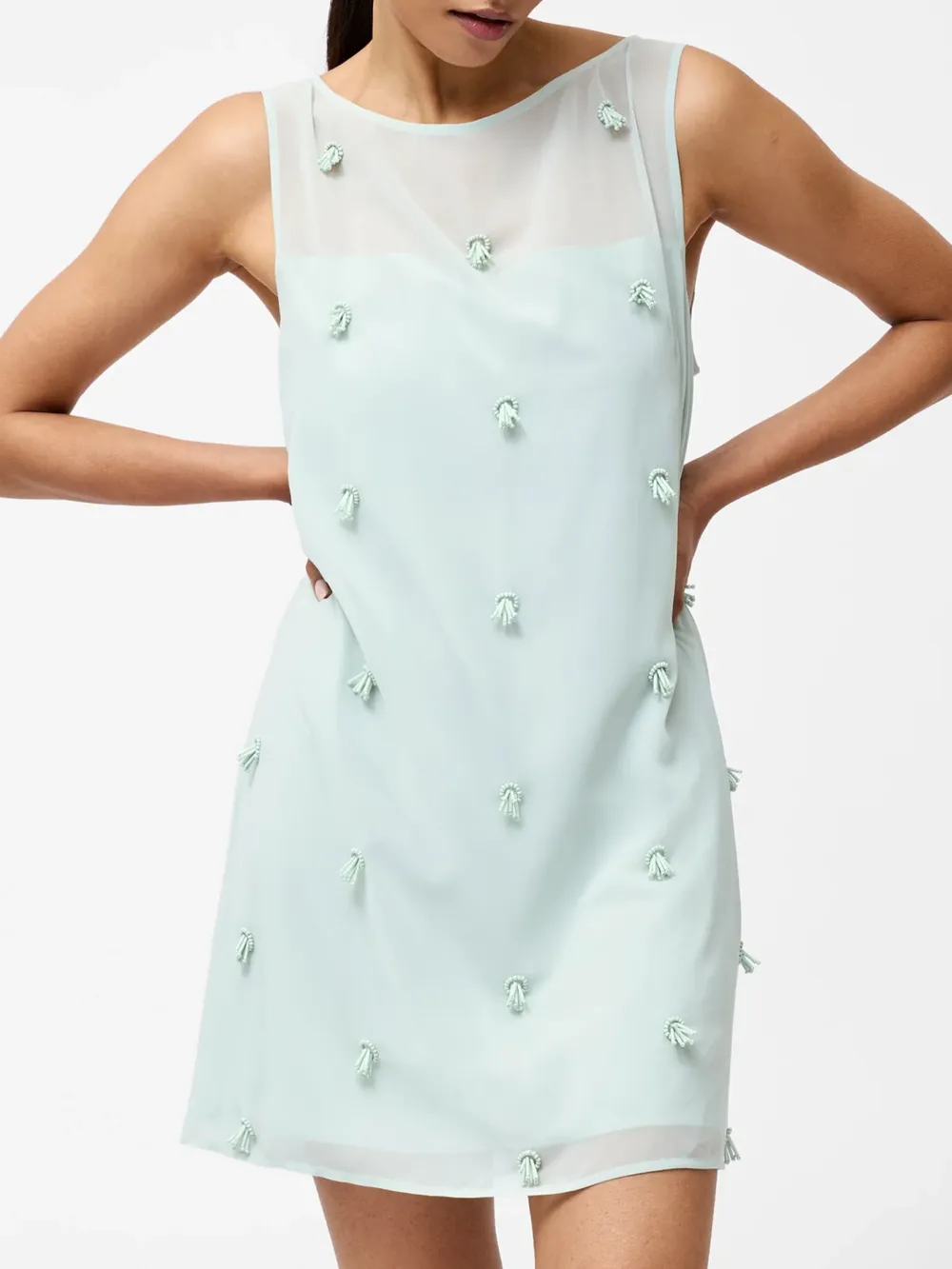 Creative Three-Dimensional Round Neck Short Dress