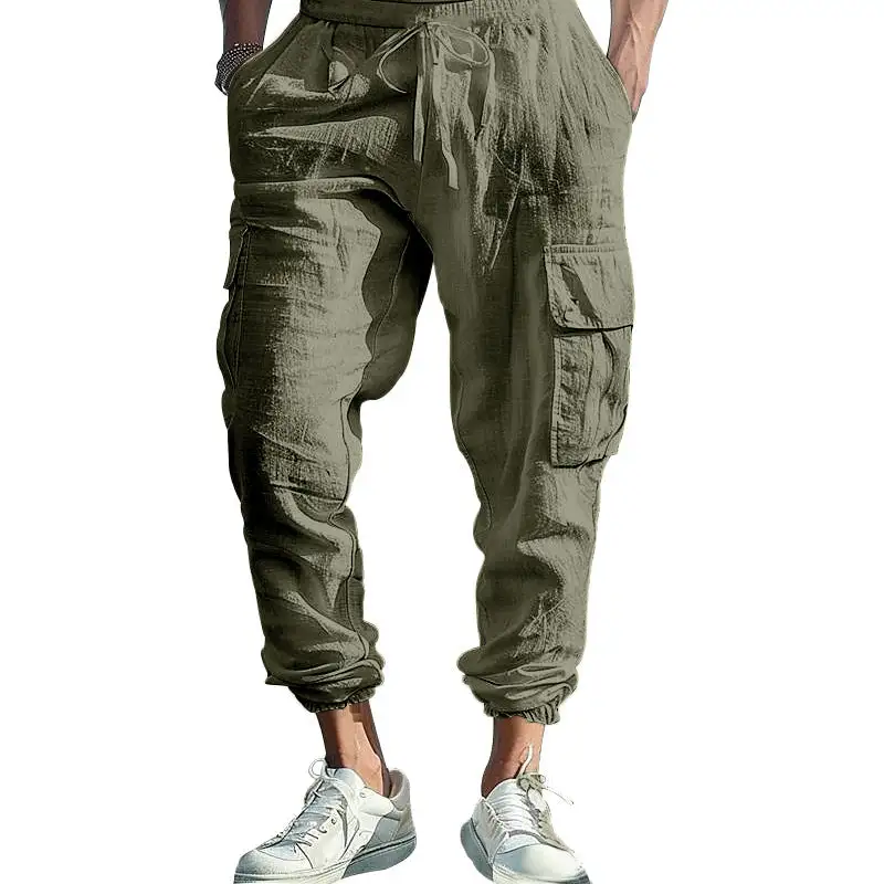 Men's Casual Cargo Waistband Pockets Cargo Pants