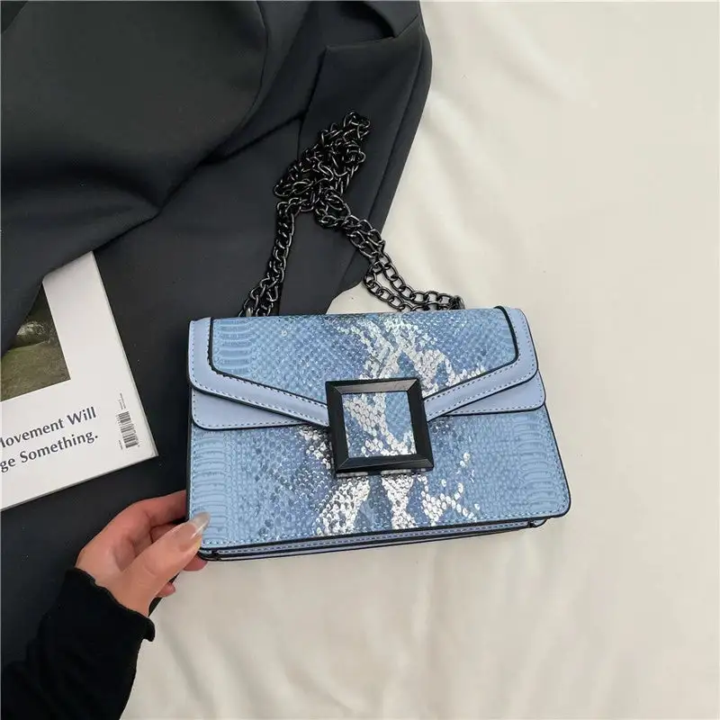 Chain Strap Zip-Top Shoulder Bag