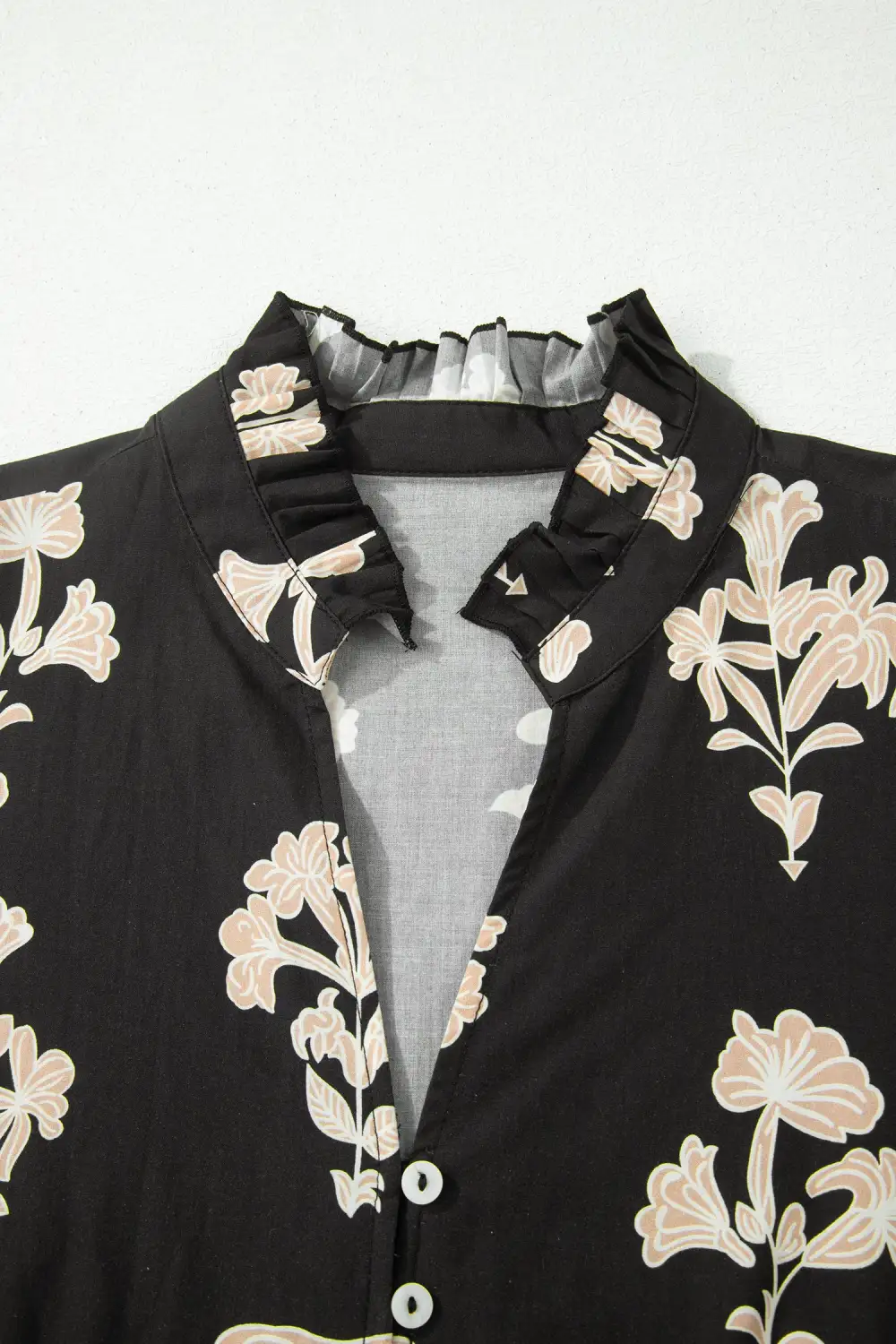 Floral V Neck Ruffle Mini Dress