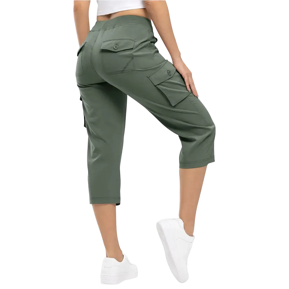 Women's Cargo Pants Plus Size Outdoor Lightweight Capris Casual Trip Loose Shorts