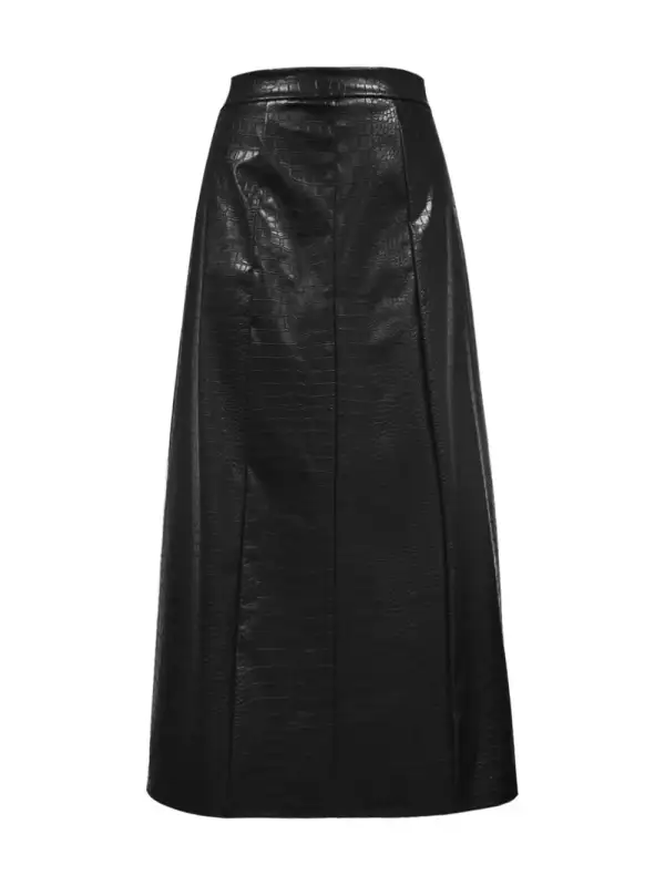 Stretch High Waisted Midi Skirt