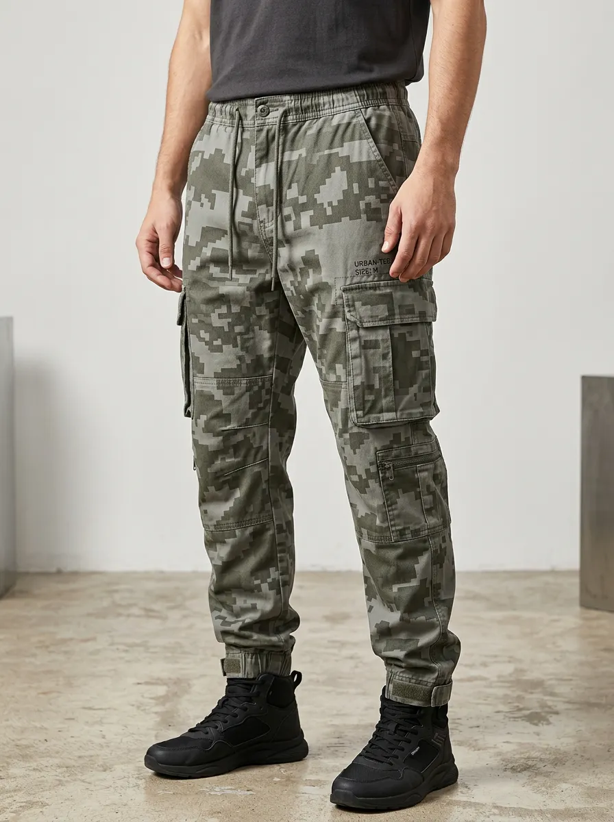Digital Camo Camouflage Streetwear Camouflage Cargo Pants