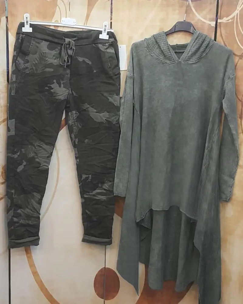 Ladies Casual Long Sleeve Irregular Two Piece Suit
